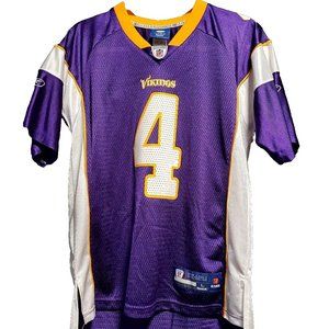Vintage NFL Minnesota Vikings Brett Favre 4 Youth Jersey Purple size L 14-16